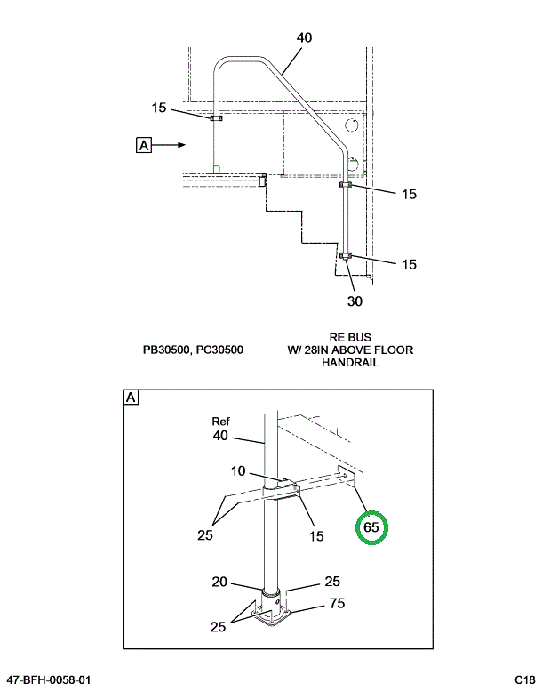 2230610C2 Plate Bus Body Forward Handrai