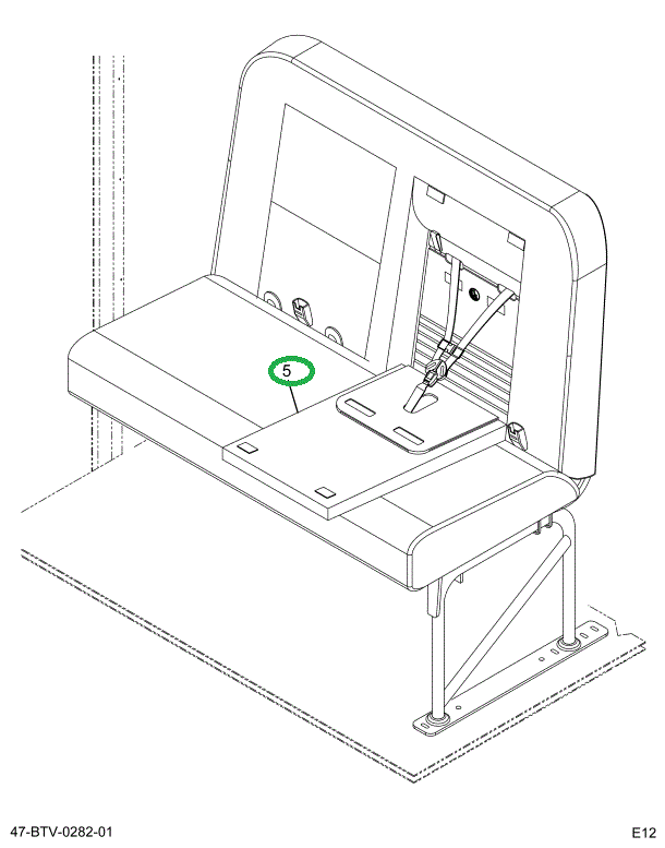 2232015C92 Seat, Left Hand Cr 39 2leg Wal