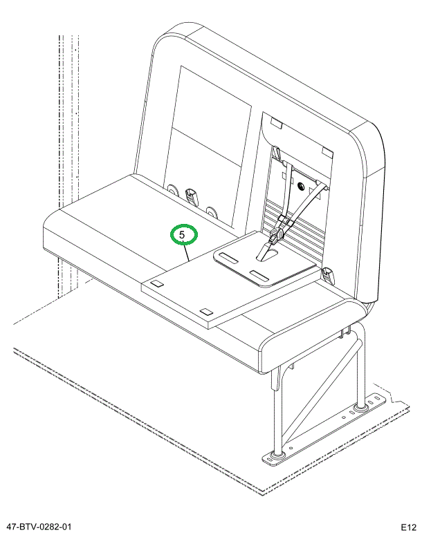 2232016C92 Seat, Left Hand Cr 39 2leg Wal