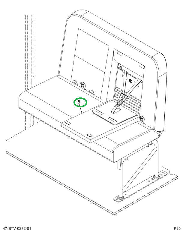 2232022C92 Seat, Left Hand Cr 39 2leg Wal