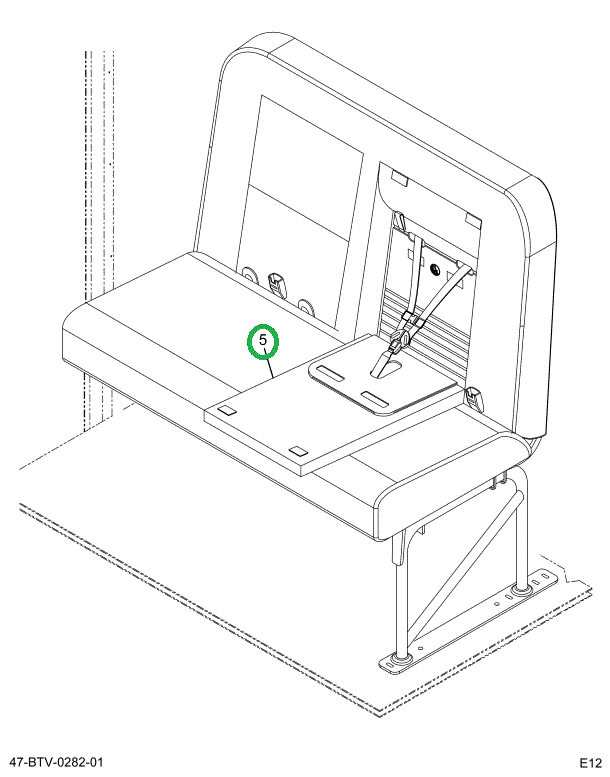 2232027C92 Seat, Left Hand Cr 39 2leg Wal