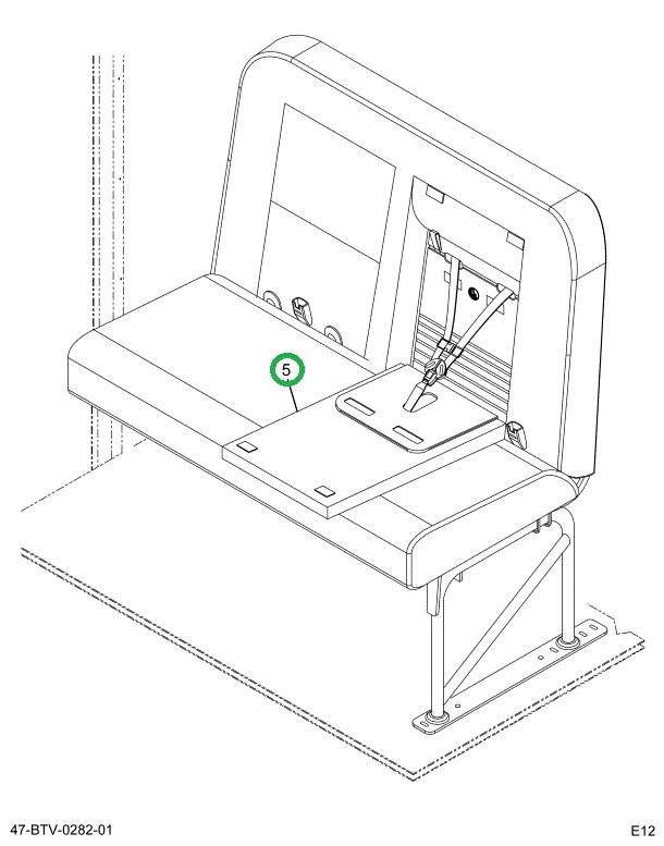 2232065C92 Seat, Right Hand Cr 39 2leg Wa
