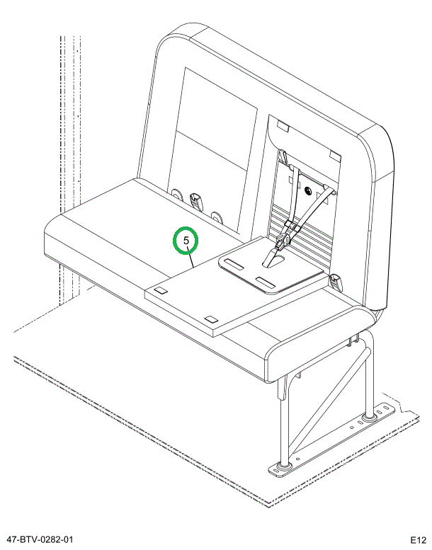 2232191C92 Seat, Left Hand Cr/ucra 39 2le