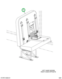 2232292C91 Seat, Left Hand 3pt/cr 39 4leg