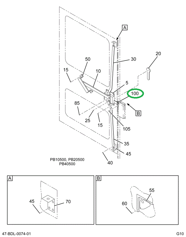 2232340C2 STRIKER, LATCH , EMERGENCY DOO