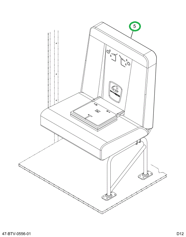 2232388C92 Seat, Right Hand Cr 30 2leg Wa