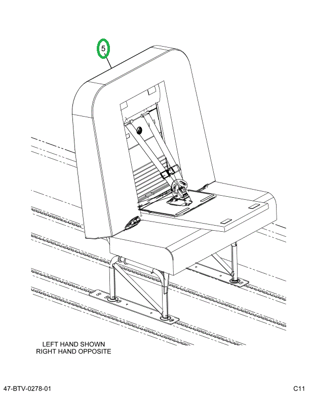 2232404C92 Seat, Left Hand Cr 30 4leg Tru