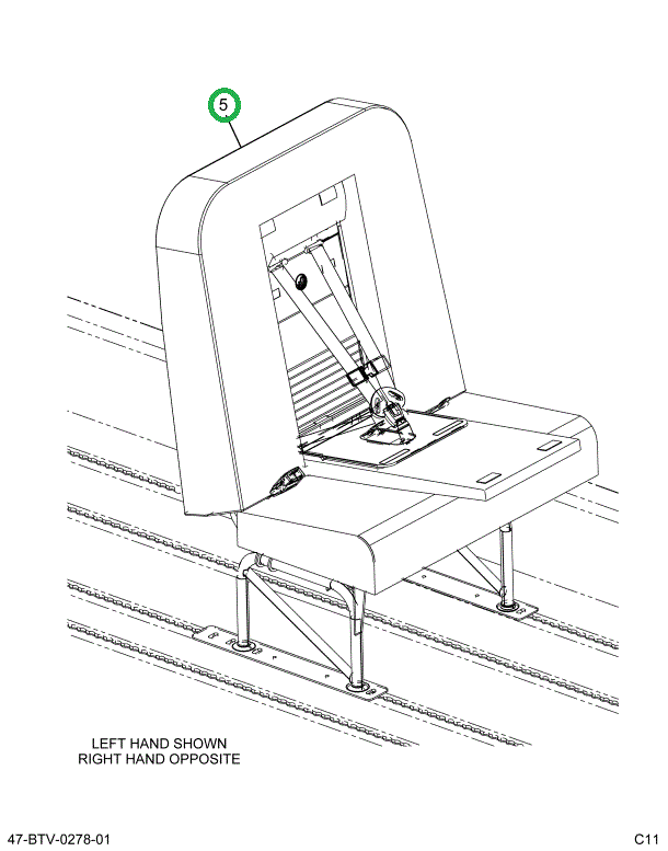 2232432C92 Seat, Right Hand Cr 30 4leg Tr