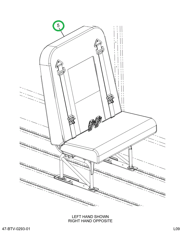 2232940C92 Seat, Right Hand 3pt/cr 30 4le
