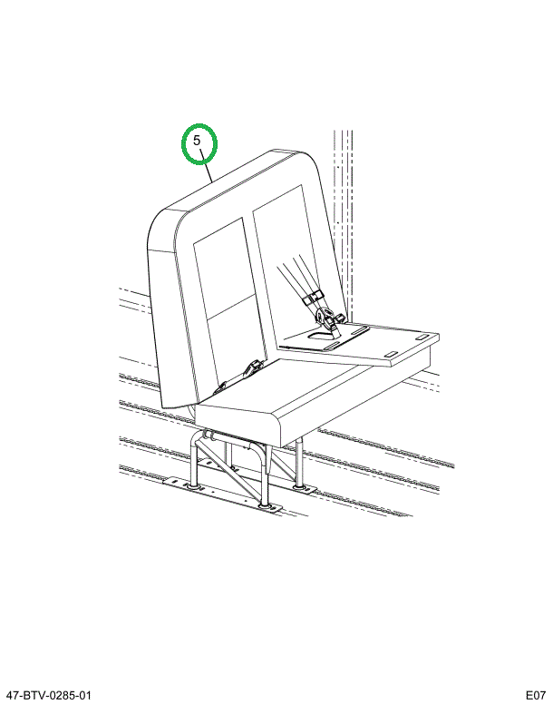 2233377C91 Seat Left Hand Cr 45 4leg Wall