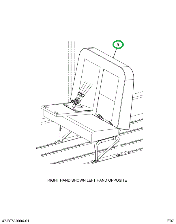 2233393C91 Seat, Left Hand Cr 39 4leg Fl