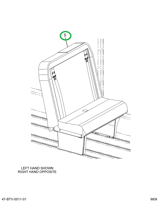 2233537C91 Seat, Automatic Flip L 3pt 36