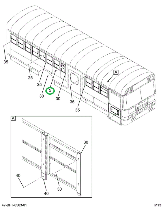 2233965C97 Window, Pass Split Sash, Bus B
