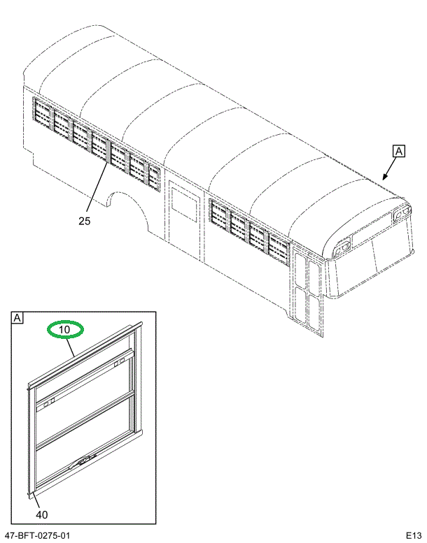 2233978C93 WINDOW, STORM , ASSY 36IN W/9I