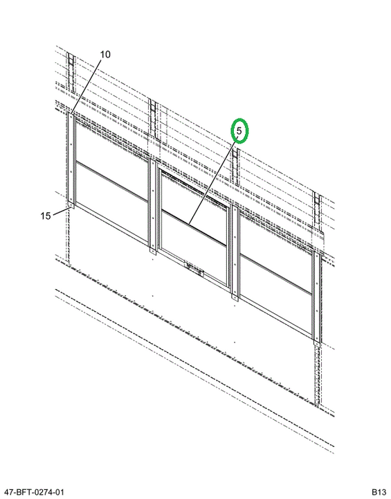 2234020C95 Window, Pass Kick Out, Assembl