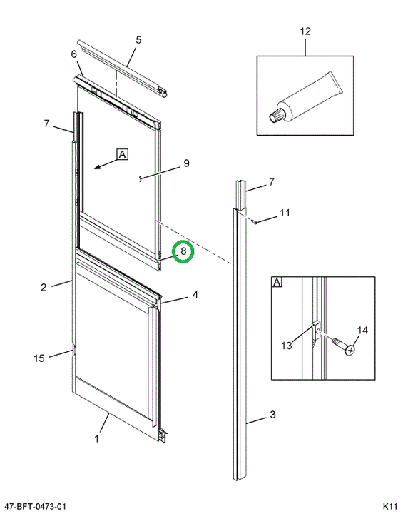 2234036C3 Extrusion, Aluminum Window Sli