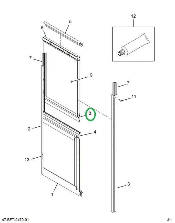 2234037C3 Extrusion, Aluminum Window Sli