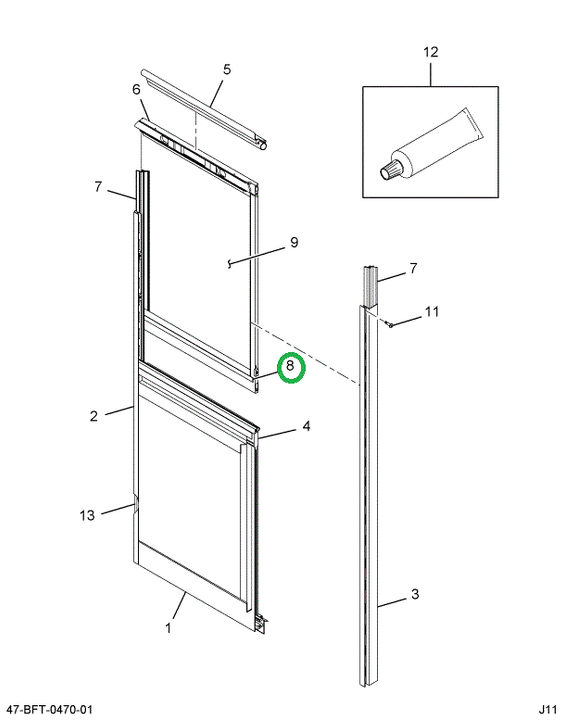 2234040C3 Extrusion, Aluminum Window Sli