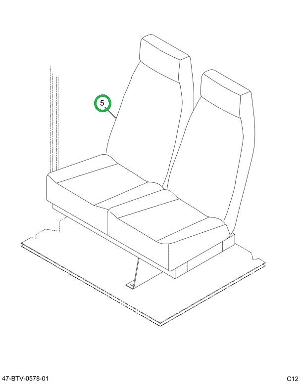 2234591C91 Seat, L Hb Dav Tower Bl W/aisl