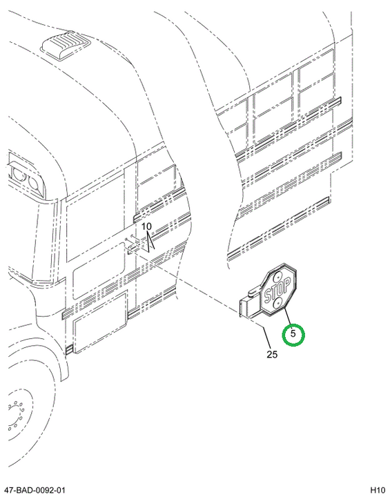 2234796C91 Arm, Bus Body Stop Electrical