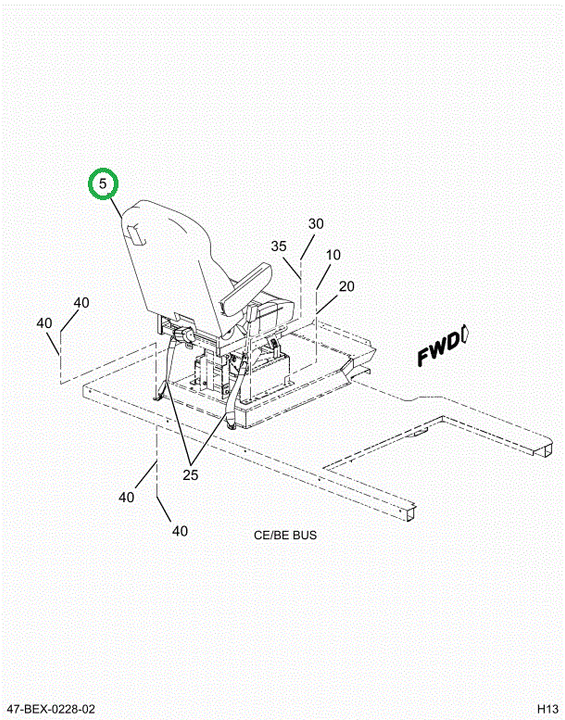 2235584C92 Seat Driver Natl Sca 42 Pvl Gy