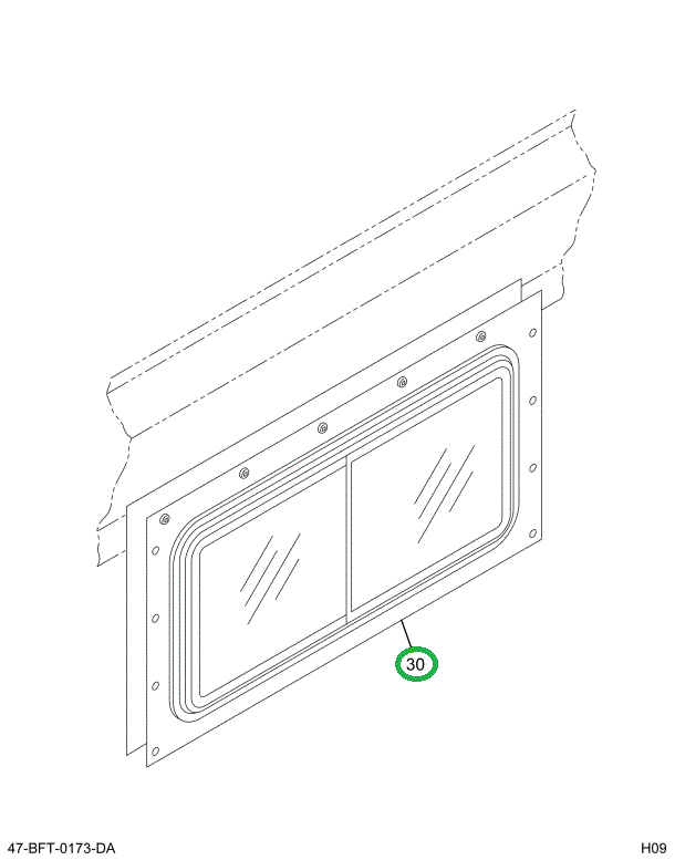 2236901C91 Window, Oval Assembly 2 Bow Fu