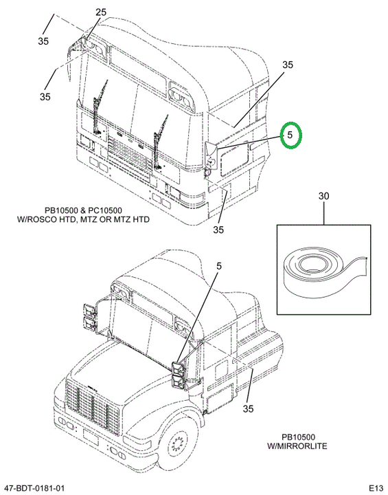 2237136C92 Mirror, Rear View Other Than F