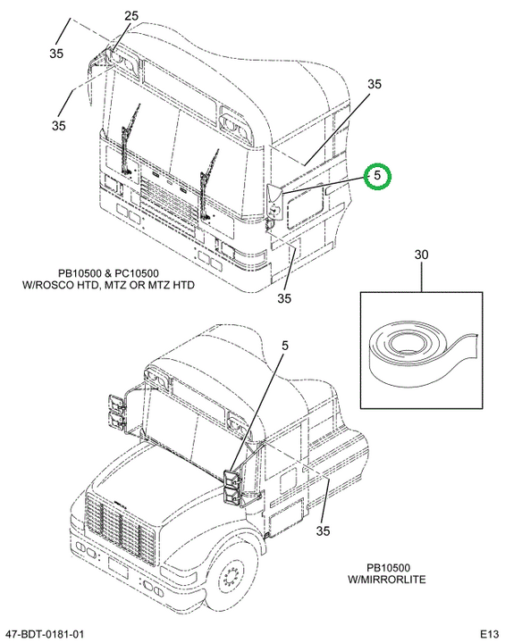 2237137C92 Mirror, Rear View Other Than F