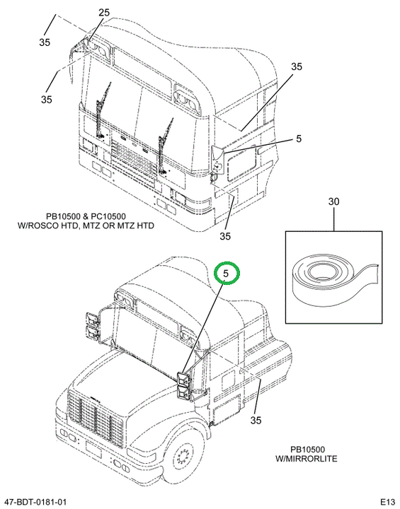 2237138C92 Mirror, Rear View Other Than F