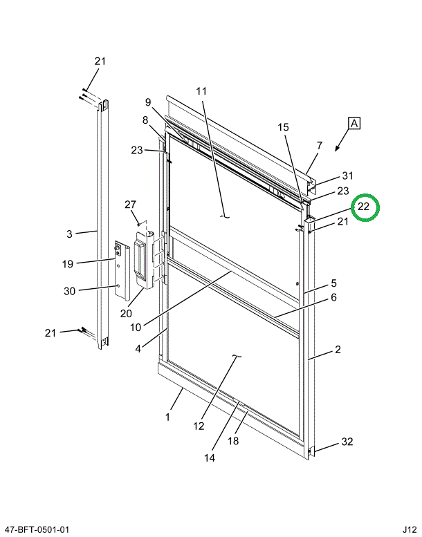 2237228C1 SEAL , VERT KOUT INNER FRAME S