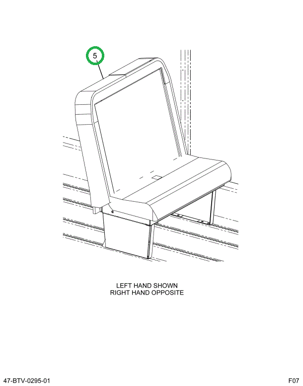 2237401C91 Seat, Left Hand Cr 39 5leg Tru