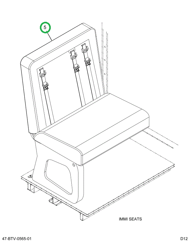 2237793C93 Seat, Lh, Bus Body Assy, 39 Bt