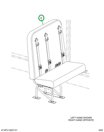 2237951C91 Seat, Left Hand 3pt 39 4leg Wa