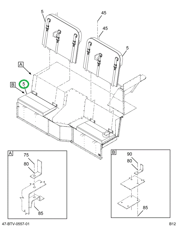 2238134C91 Seat Davenport 39in 3pt 42prev