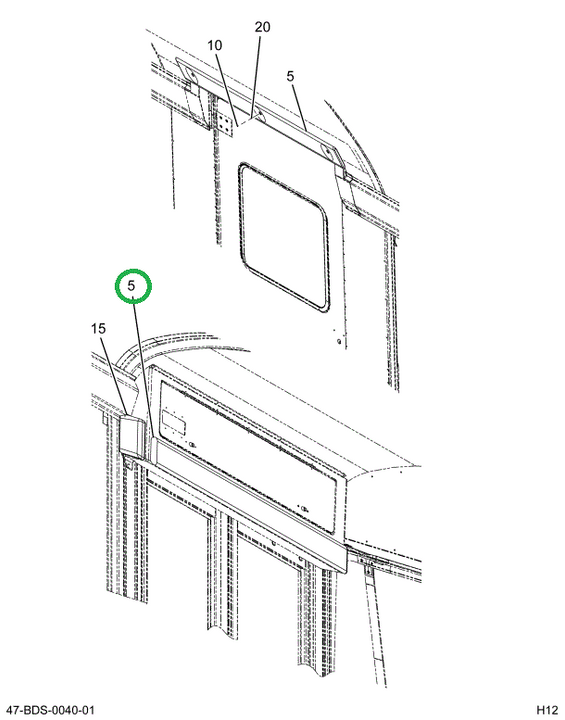 2238437C2 Header, Bumper, Seat, Bus, 42