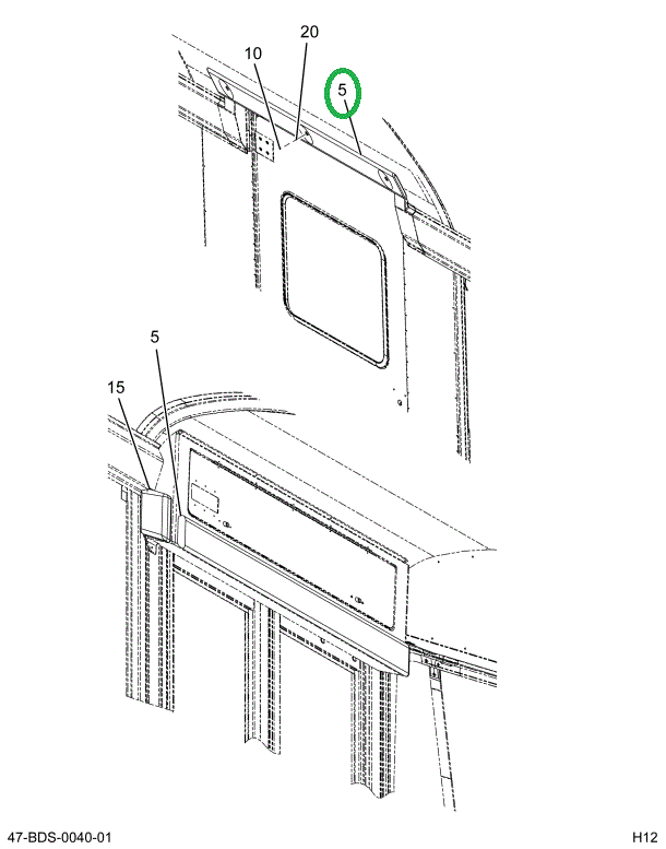 2238448C2 PAD, HEADER BUMPER , GREY PREV