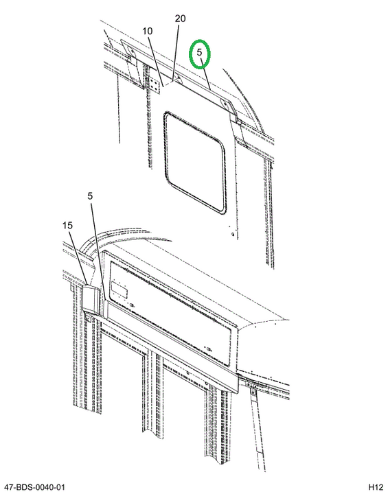 2238448C2 PAD, HEADER BUMPER , GREY PREV