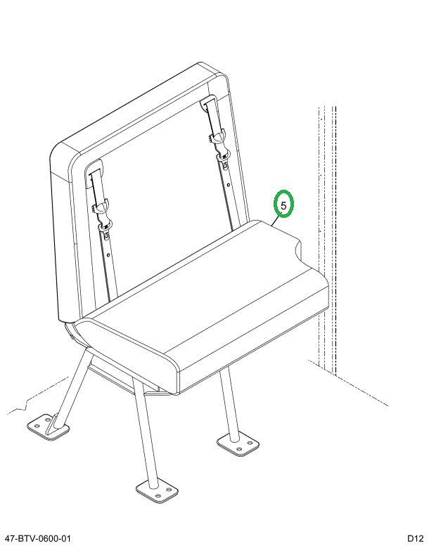 2238631C91 Seat, Automatic Flip, L 36 Gen