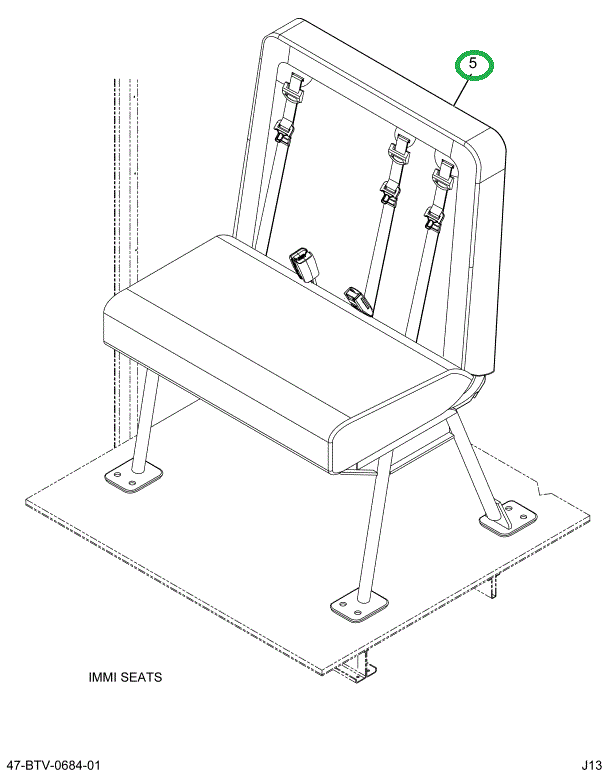 2238663C91 Seat, Right Hand, 39 Gen4 3pt