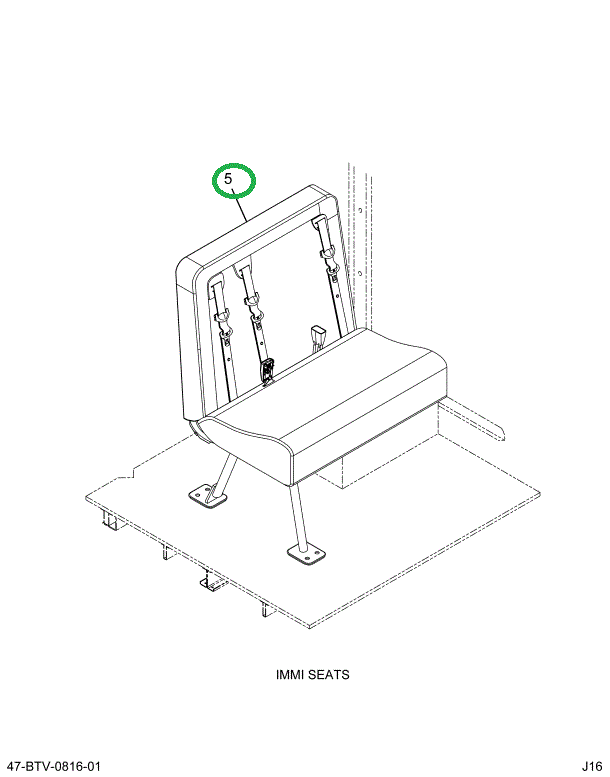 2238674C91 Seat, Left Hand, 39 Gen4 3pt 4