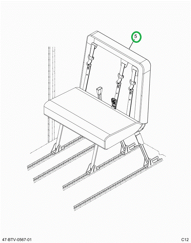 2238675C91 Seat, Right Hand, 39 Gen4 3pt