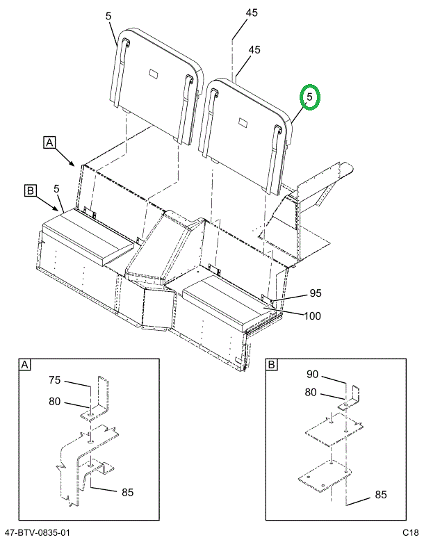 2238729C92 Seat, 39 Gen4 3pt 42vnl Bl Dav