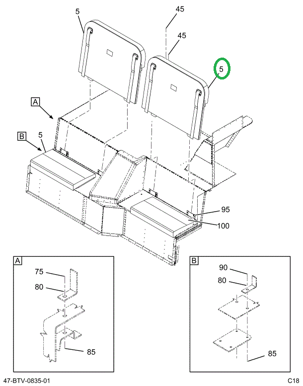 2238732C93 Seat, 39 Gen4 3pt 42vnl Gy Dav