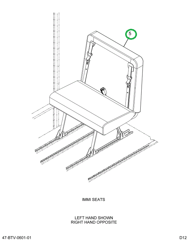 2238747C91 Seat, Left Hand, 36 Gen4 3pt 4