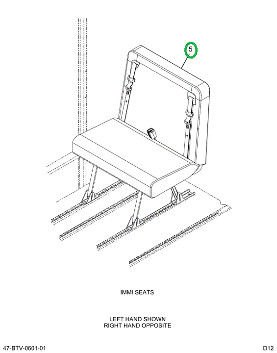 2238753C91 Seat, Left Hand, 36 Gen4 3pt 4
