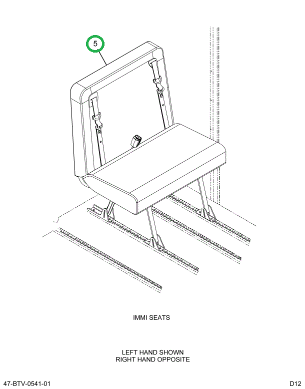 2238757C91 Seat, Left Hand, 36 Gen4 3pt 4