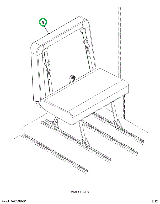 2238765C91 Seat, Left Hand, 36 Gen4 3pt 4