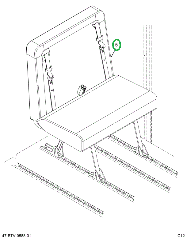 2238783C91 Seat, Left Hand, 36 Gen4 3pt 4