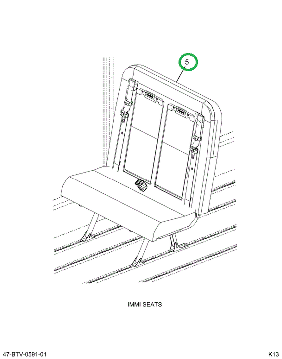 2238796C91 Seat, Right Hand, 36 Gen4 3pt