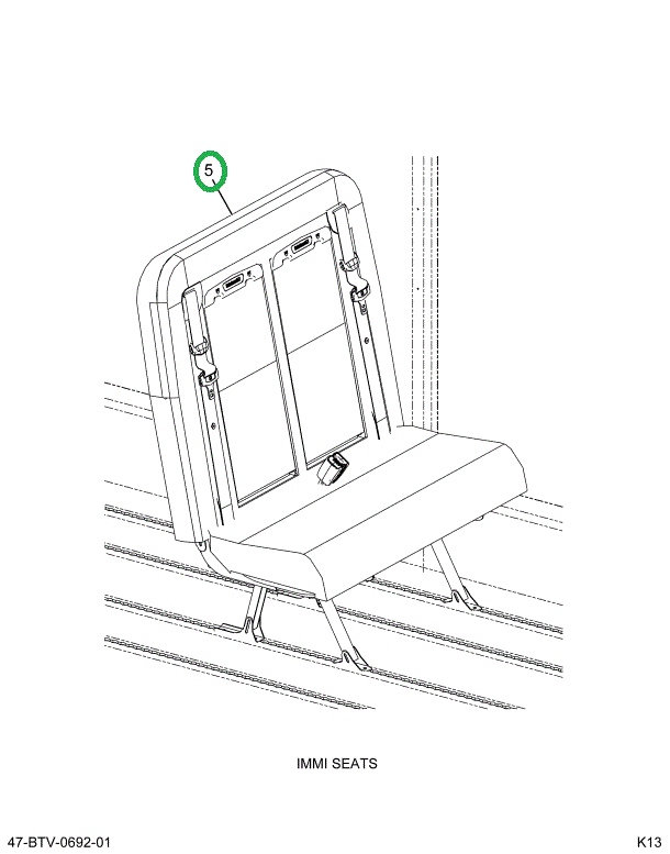 2238803C91 Seat, Left Hand, 36 Gen4 3pt 4